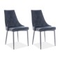 Lot de 2 chaises TRIANON en tissu velours de qualité, couleur noir