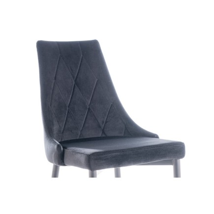 Lot de 2 chaises TRIANON en tissu velours de qualité, couleur noir