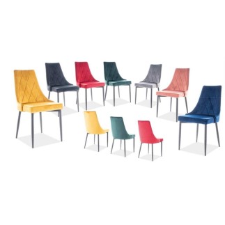 Lot de 2 chaises TRIANON en tissu velours de qualité, couleur rose ancien