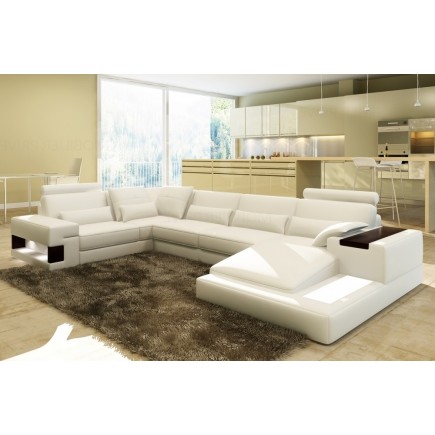 2ème paiement de la commande: Canapé d'angle en cuir italien 7 places BEST, blanc, , 6x sans frais, total de la commande: 2535 e