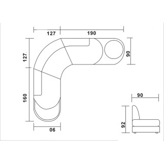 Canapé d'angle en cuir italien 4/5 places REVONA, blanc, angle gauche