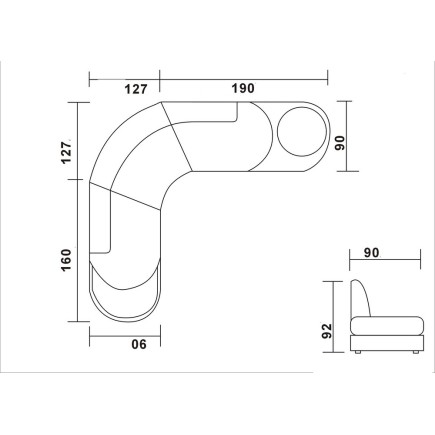Canapé d'angle en cuir italien 4/5 places REVONA, blanc, angle gauche