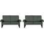 Ensemble de 2 canapés 2 places en 100% tout cuir italien vachette COMO, gris foncé Ensemble de 2 canapés 2 places en 100% tout cuir italien vachette COMO, gris foncé