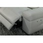 Canapé d'angle double relax en cuir épais de buffle italien de luxe 5 places BiRELAX, gris clair, angle gauche