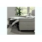 Canapé d'angle double relax en cuir épais de buffle italien de luxe 5 places BiRELAX, gris clair, angle gauche