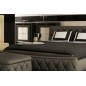 Lit en cuir italien de luxe FARNIENTE 180x200, gris foncé. Et 2 chevets DORY