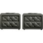 Lit en cuir italien de luxe FARNIENTE 180x200, gris foncé. Et 2 chevets DORY