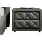 Lit en cuir italien de luxe FARNIENTE 180x200, gris foncé. Et 2 chevets DORY