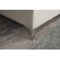 Canapé d'angle en cuir buffle italien de luxe 5 places LIDO, gris clair, angle gauche