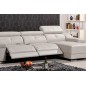 Canapé d'angle double relax en cuir de buffle italien de luxe 5 places BiRELAX, noir, angle droit