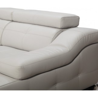 Canapé d'angle double relax en cuir de buffle italien de luxe 5 places BiRELAX, noir, angle droit