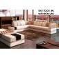 Canapé d'angle en cuir italien 6/7 places RIVA, entièrement marron uni, (en option grande banquette marron uni) (en stock en mar