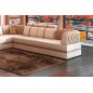 Canapé d'angle en cuir italien 6/7 places RIVA, entièrement marron uni, (en option grande banquette marron uni) (en stock en mar