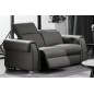 Ensemble avec 4 relax électriques, Canapé 3 places et 2 places en cuir italien buffle TOPRELAX, couleur noir
