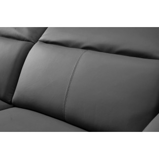 Ensemble avec 4 relax électriques, Canapé 3 places et 2 places en cuir italien buffle TOPRELAX, couleur noir