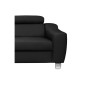 - Canapé d'angle en cuir italien de luxe 5 places ASTERO, noir, angle gauche