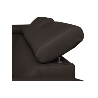 - Canapé d'angle en cuir italien de luxe 5 places ASTERO, chocolat, angle gauche