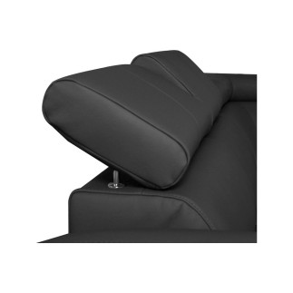 Canapé d'angle en cuir italien de luxe 5 places ASTERO, gris foncé, angle gauche