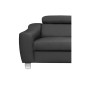 Canapé d'angle en cuir italien de luxe 5 places ASTERO, gris foncé, angle droit