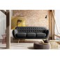Canapé 3 places en tissu de qualité INDORA, gris foncé