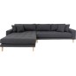 - Canapé d'angle en tissu matelassé de qualité LIMA coloris gris foncé, angle gauche - Canapé d'angle en tissu matelassé de qualité LIMA coloris gris foncé, angle gauche