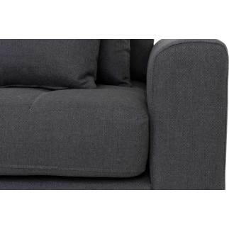 - Canapé d'angle en tissu matelassé de qualité LIMA coloris gris foncé, angle gauche