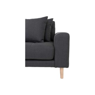 - Canapé d'angle en tissu matelassé de qualité LIMA coloris gris foncé, angle gauche