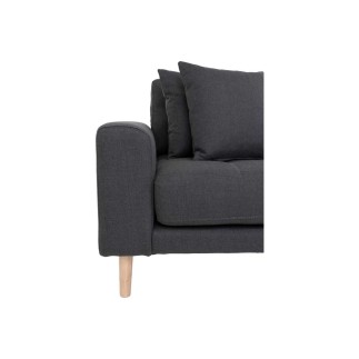 Canapé d'angle en tissu matelassé de qualité LIMA coloris gris foncé, angle droit