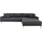 Canapé d'angle en tissu matelassé de qualité LIMA coloris gris foncé, angle droit Canapé d'angle en tissu matelassé de qualité LIMA coloris gris foncé, angle droit