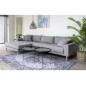 Canapé d'angle en tissu matelassé de qualité LIMA coloris gris clair, angle gauche Canapé d'angle en tissu matelassé de qualité LIMA coloris gris clair, angle gauche