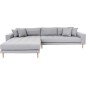 Canapé d'angle en tissu matelassé de qualité LIMA coloris gris clair, angle gauche Canapé d'angle en tissu matelassé de qualité LIMA coloris gris clair, angle gauche