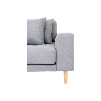 Canapé d'angle en tissu matelassé de qualité LIMA coloris gris clair, angle gauche
