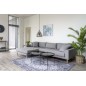 Canapé d'angle en tissu matelassé de qualité LIMA coloris gris clair, angle gauche Canapé d'angle en tissu matelassé de qualité LIMA coloris gris clair, angle gauche