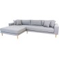 Canapé d'angle en tissu matelassé de qualité LIMA coloris gris clair, angle gauche Canapé d'angle en tissu matelassé de qualité LIMA coloris gris clair, angle gauche