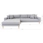 Canapé d'angle en tissu matelassé de qualité LIMA coloris gris clair, angle gauche Canapé d'angle en tissu matelassé de qualité LIMA coloris gris clair, angle gauche