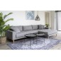Canapé d'angle en tissu matelassé de qualité LIMA coloris gris clair, angle droit