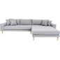 Canapé d'angle en tissu matelassé de qualité LIMA coloris gris clair, angle droit