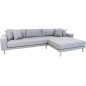 Canapé d'angle en tissu matelassé de qualité LIMA coloris gris clair, angle droit