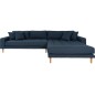 Canapé d'angle en tissu matelassé de qualité LIMA coloris bleu foncé, angle droit Canapé d'angle en tissu matelassé de qualité LIMA coloris bleu foncé, angle droit