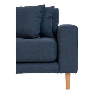 Canapé d'angle en tissu matelassé de qualité LIMA coloris bleu foncé, angle droit