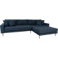 Canapé d'angle en tissu matelassé de qualité LIMA coloris bleu foncé, angle droit Canapé d'angle en tissu matelassé de qualité LIMA coloris bleu foncé, angle droit