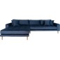 Canapé d'angle en tissu velours de qualité, LIMA VELOURS, coloris bleu marine, angle gauche, Bleu foncé Canapé d'angle en tissu velours de qualité, LIMA VELOURS, coloris bleu marine, angle gauche, Bleu foncé