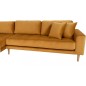 - Canapé d'angle en tissu velours de qualité, LIMA VELOURS, coloris moutarde, angle gauche - Canapé d'angle en tissu velours de qualité, LIMA VELOURS, coloris moutarde, angle gauche