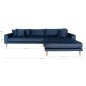 Canapé d'angle en tissu velours de qualité, LIMA VELOURS, coloris bleu foncé, angle droit Canapé d'angle en tissu velours de qualité, LIMA VELOURS, coloris bleu foncé, angle droit