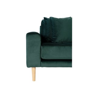 Canapé d'angle en tissu velours de qualité, LIMA VELOURS, coloris vert, angle droit