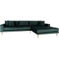 Canapé d'angle en tissu velours de qualité, LIMA VELOURS, coloris vert, angle droit Canapé d'angle en tissu velours de qualité, LIMA VELOURS, coloris vert, angle droit