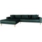 Canapé d'angle en tissu velours de qualité, LIMA VELOURS, coloris vert, angle gauche Canapé d'angle en tissu velours de qualité, LIMA VELOURS, coloris vert, angle gauche