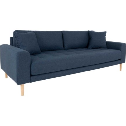 Canapé 3 places en tissu de qualité LISA coloris bleu foncé