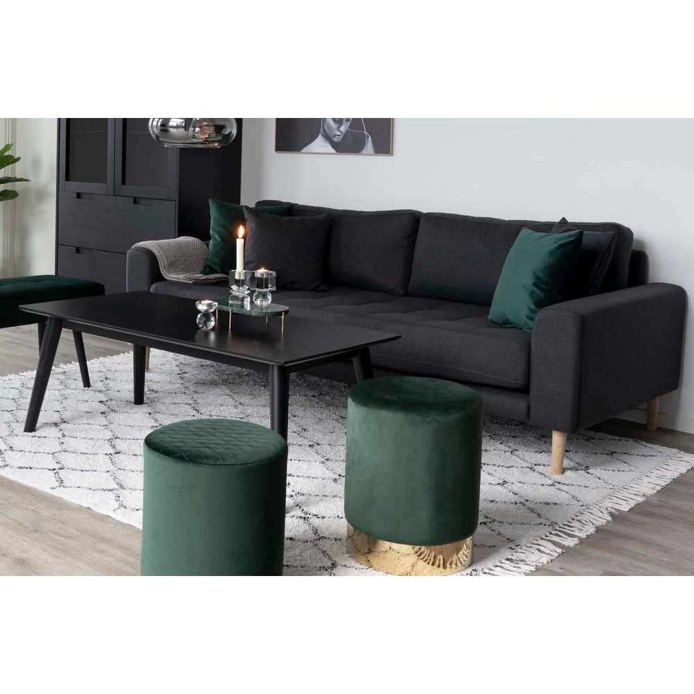 Canapé 3 places en tissu de qualité LISA coloris gris foncé Canapé 3 places en tissu de qualité LISA coloris gris foncé