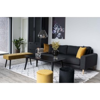 Canapé 3 places en tissu de qualité LISA coloris gris foncé